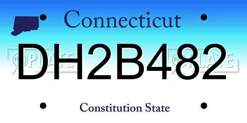 DH2B482 Connecticut License Plate