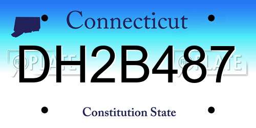 DH2B487 Connecticut License Plate