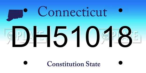 DH51018 Connecticut License Plate