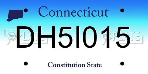 DH5I015 Connecticut License Plate