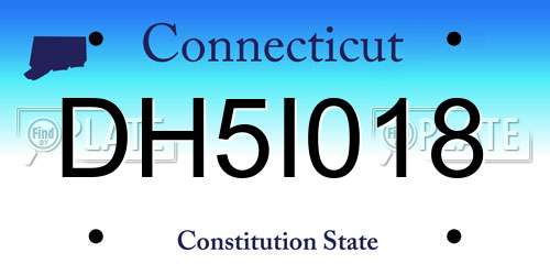 DH5I018 Connecticut License Plate