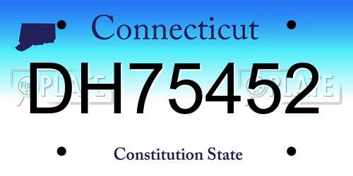 DH75452 Connecticut License Plate