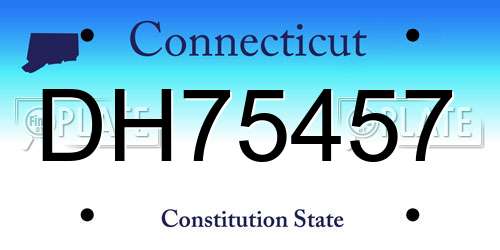 DH75457 Connecticut License Plate