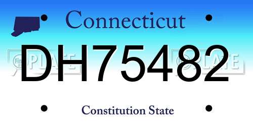 DH75482 Connecticut License Plate