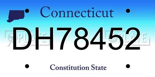 DH78452 Connecticut License Plate