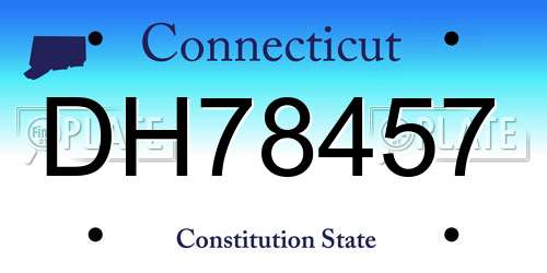 DH78457 Connecticut License Plate