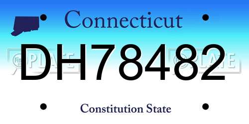 DH78482 Connecticut License Plate