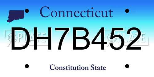 DH7B452 Connecticut License Plate