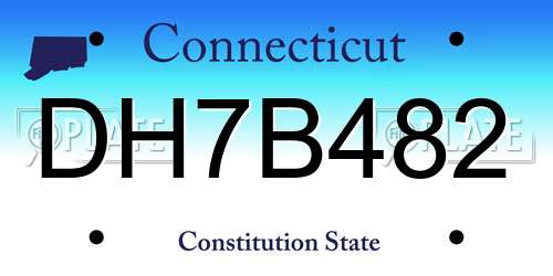 DH7B482 Connecticut License Plate