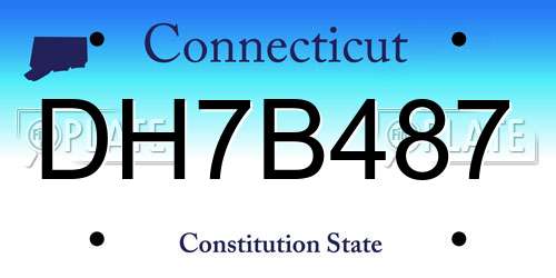 DH7B487 Connecticut License Plate