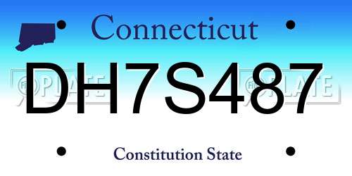 DH7S487 Connecticut License Plate