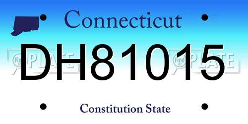 DH81015 Connecticut License Plate