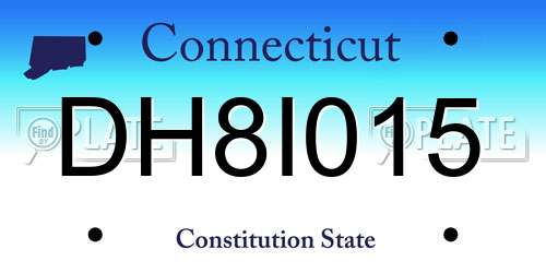DH8I015 Connecticut License Plate