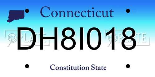 DH8I018 Connecticut License Plate