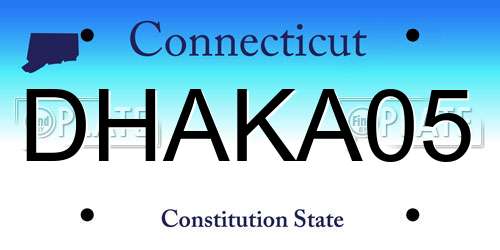DHAKA05 Connecticut License Plate
