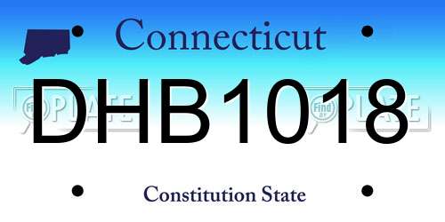 DHB1018 Connecticut License Plate