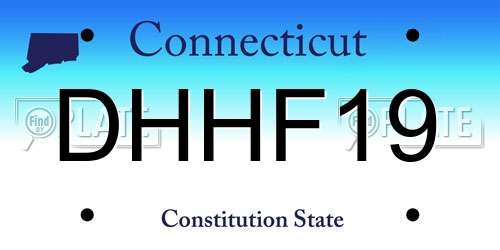 DHHF19 Connecticut License Plate