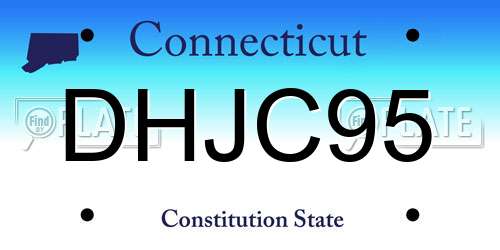 DHJC95 Connecticut License Plate