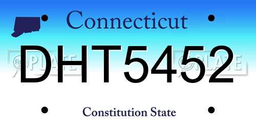 DHT5452 Connecticut License Plate