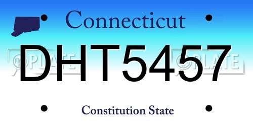 DHT5457 Connecticut License Plate
