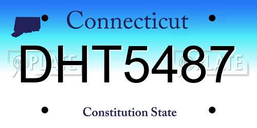 DHT5487 Connecticut License Plate