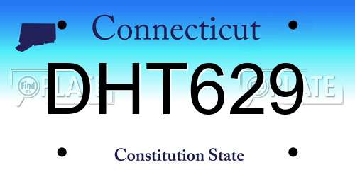 DHT629 Connecticut License Plate