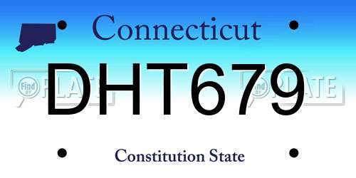 DHT679 Connecticut License Plate