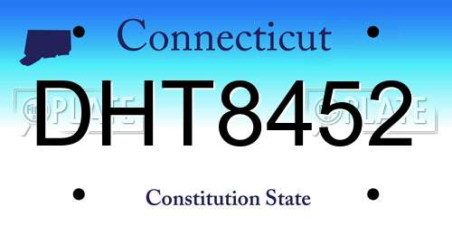 DHT8452 Connecticut License Plate