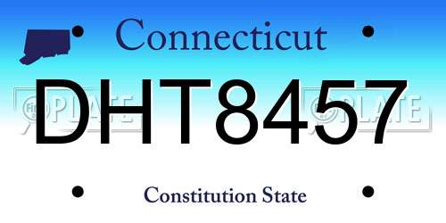 DHT8457 Connecticut License Plate