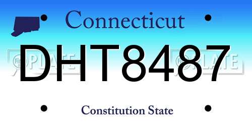 DHT8487 Connecticut License Plate