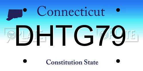 DHTG79 Connecticut License Plate