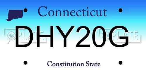 DHY20G Connecticut License Plate