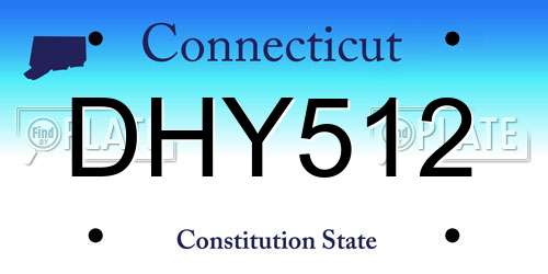 DHY512 Connecticut License Plate