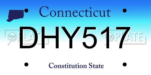 DHY517 Connecticut License Plate