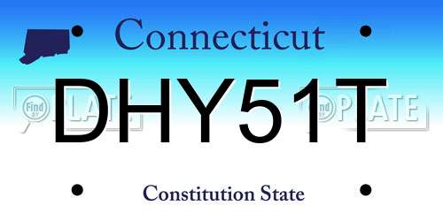 DHY51T Connecticut License Plate