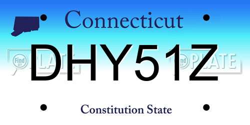 DHY51Z Connecticut License Plate