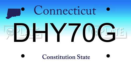 DHY70G Connecticut License Plate