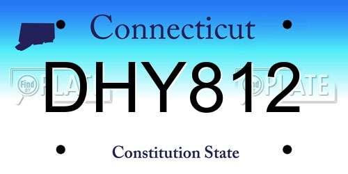 DHY812 Connecticut License Plate
