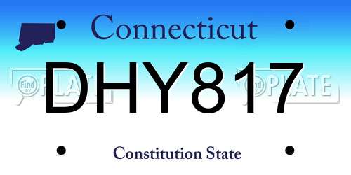 DHY817 Connecticut License Plate