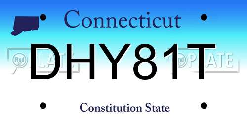 DHY81T Connecticut License Plate