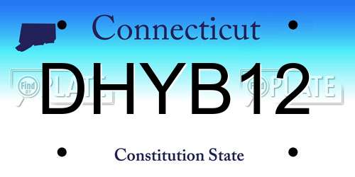 DHYB12 Connecticut License Plate