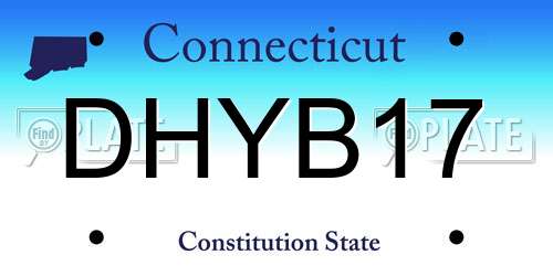 DHYB17 Connecticut License Plate