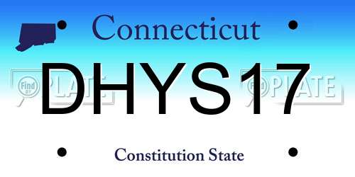 DHYS17 Connecticut License Plate