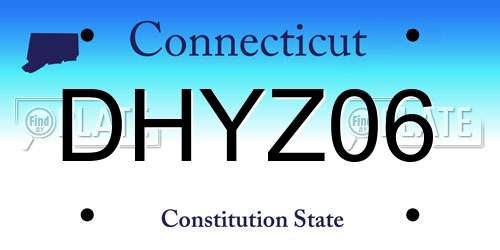 DHYZ06 Connecticut License Plate