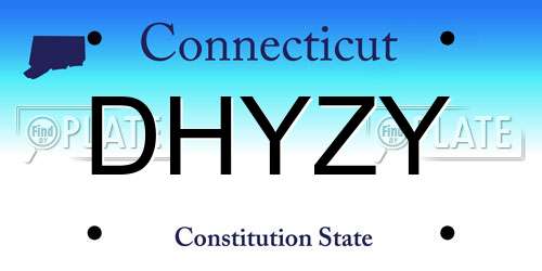 DHYZY Connecticut License Plate