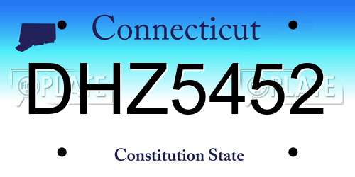 DHZ5452 Connecticut License Plate