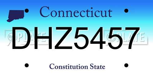 DHZ5457 Connecticut License Plate