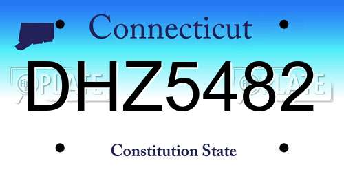 DHZ5482 Connecticut License Plate