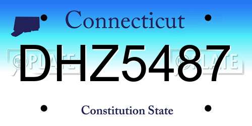 DHZ5487 Connecticut License Plate