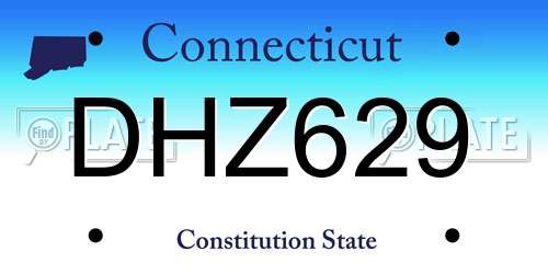 DHZ629 Connecticut License Plate